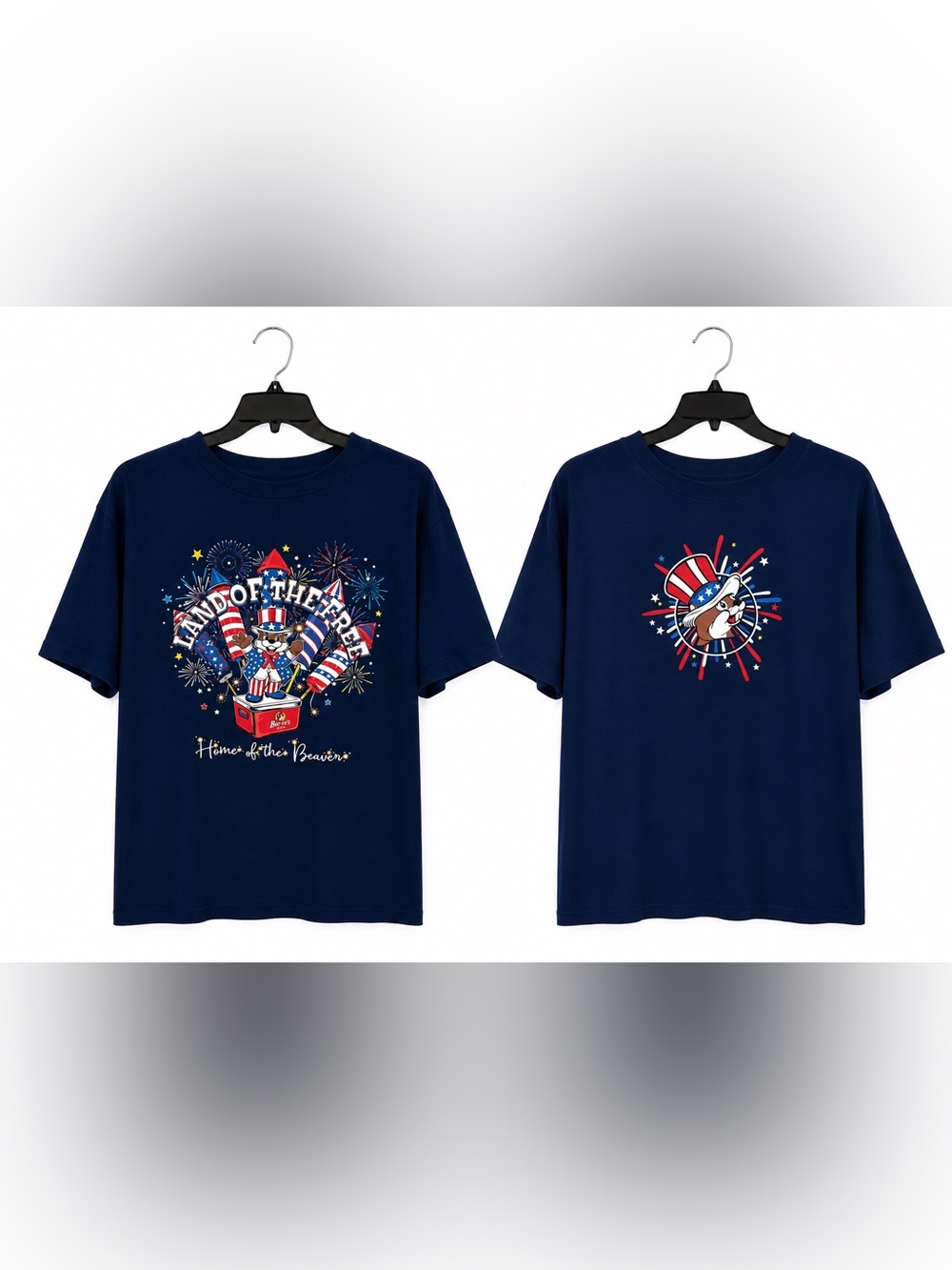 Buc-ee’s 2024 Patriotic 4th of July T-Shirt – Men’s Large Navy Blue Graphic Tee
